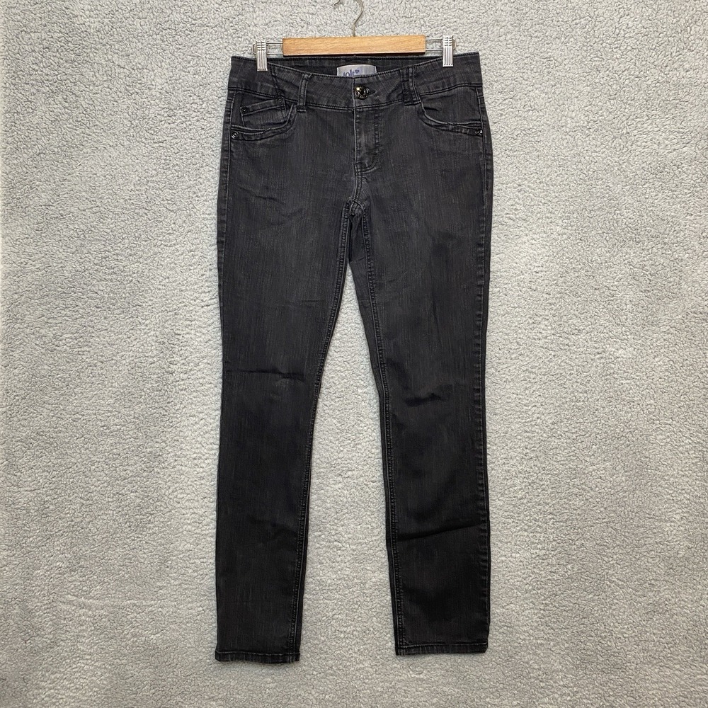 Jolt Jeans Women Jr Sz 11 Black Denim Skinny Faded Low Rise Gothic Grunge Punk